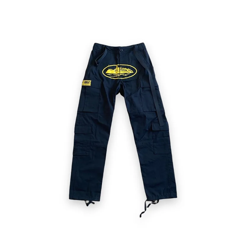 Cargo Corteiz Bleu Marine Jaune 1
