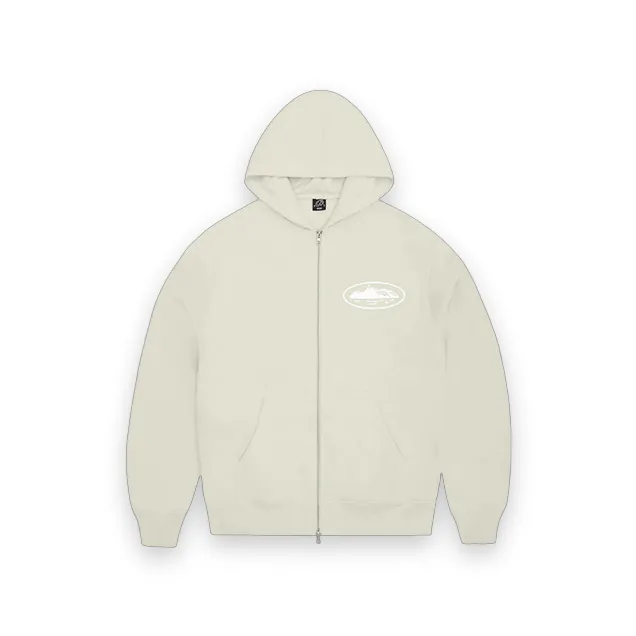Pull Zippe Corteiz Island Blanc Casse 1
